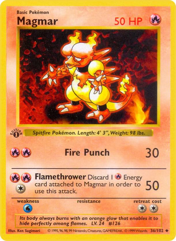 Magmar #036/102 - Base Set (Shadowless) - Near Mint