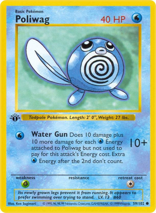 Poliwag #059/102 - Base Set (Shadowless) - Moderately Played
