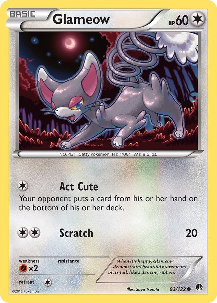 Glameow #93/122 - XY - BREAKpoint - Near Mint