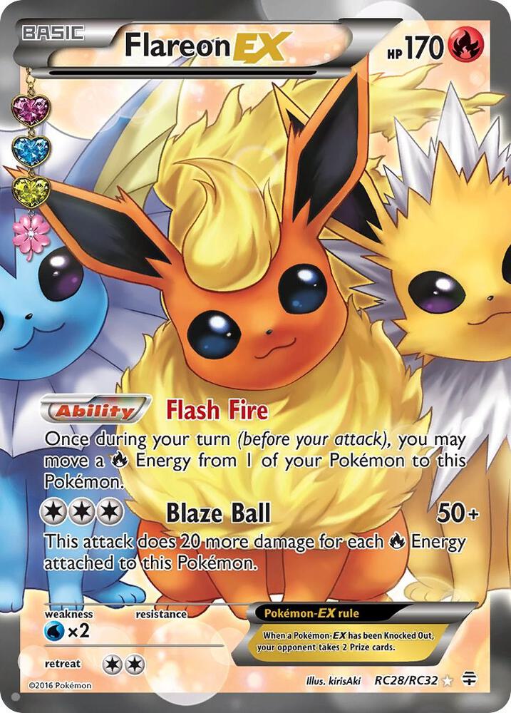 Flareon EX (Full Art) #RC28/RC32 - Generations: Radiant Collection - Near Mint