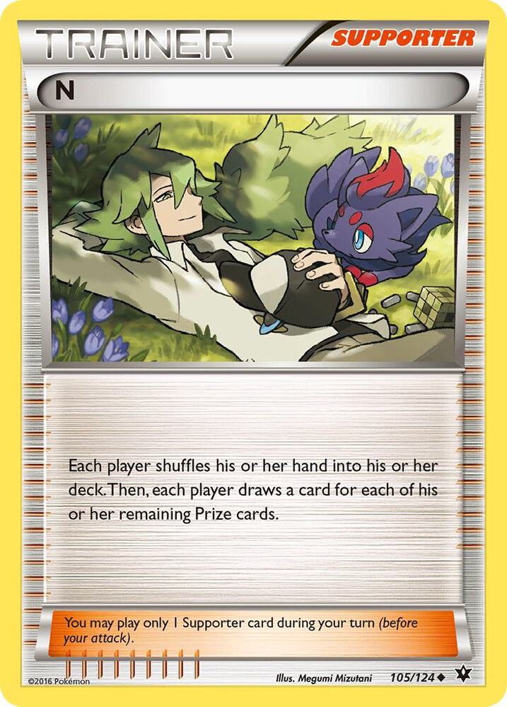 N (Supporter) #105/124 - XY - Fates Collide - Near Mint