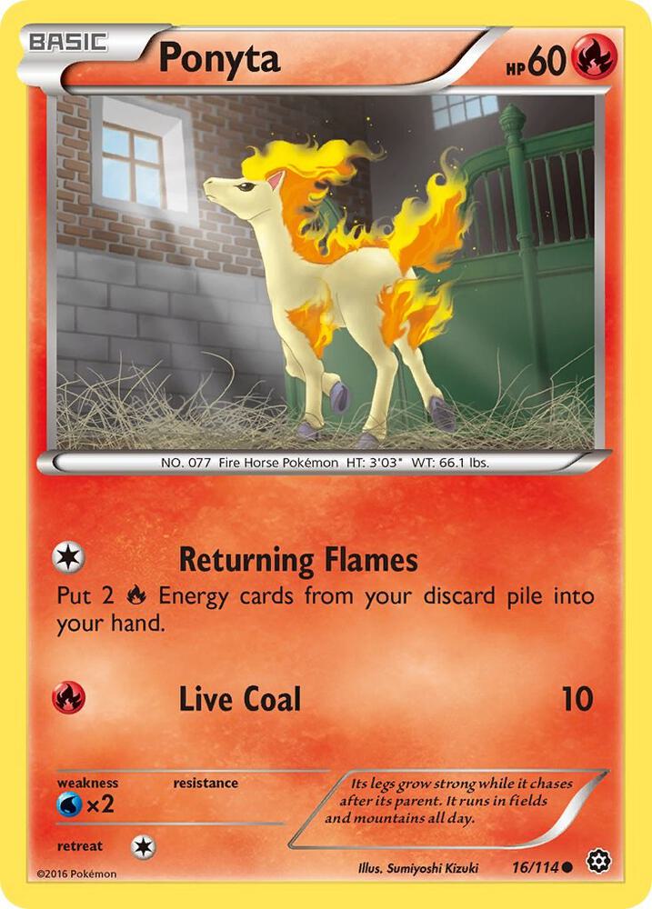Ponyta #16/114 - XY - Steam Siege - Near Mint