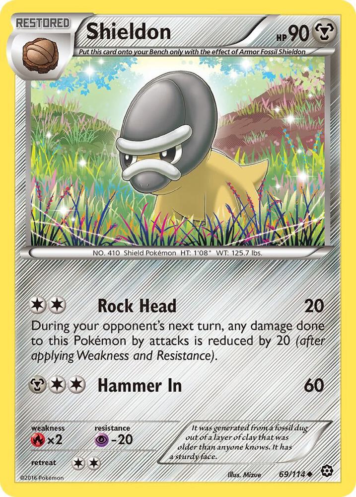 Shieldon #69/114 - XY - Steam Siege - Near Mint