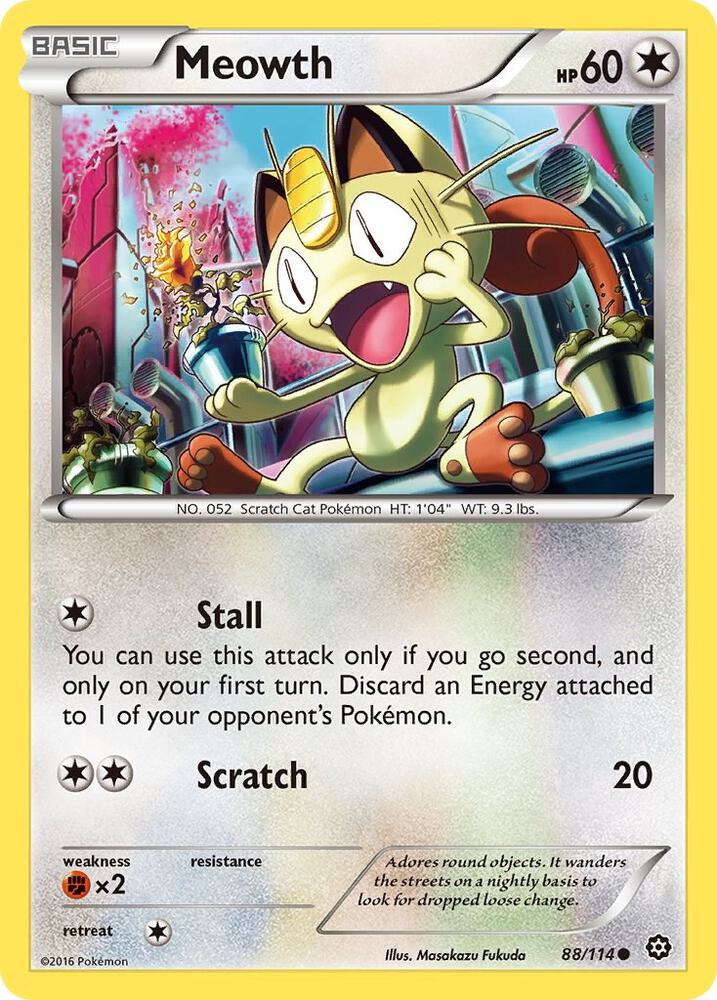 Meowth #88/114 - XY - Steam Siege - Near Mint