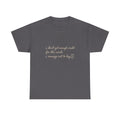 White Tee with Subtle Script Quote – Minimalist Inspirational T-Shirt