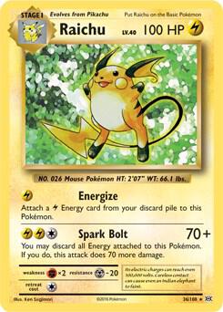 Raichu - 36/108 (XY Evolutions) #036/108 - Deck Exclusives - Near Mint