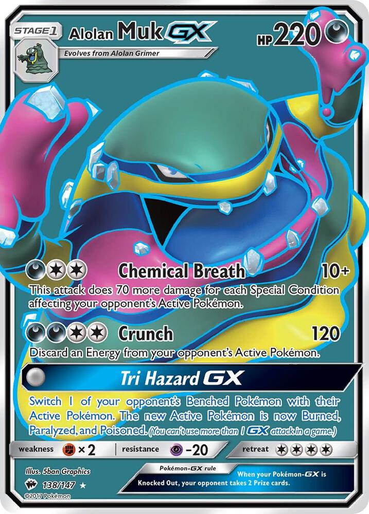 Alolan Muk GX (Full Art) #138/147 - SM - Burning Shadows - Near Mint