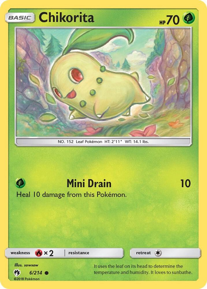 Chikorita (6) #6/214 - SM - Lost Thunder - Near Mint