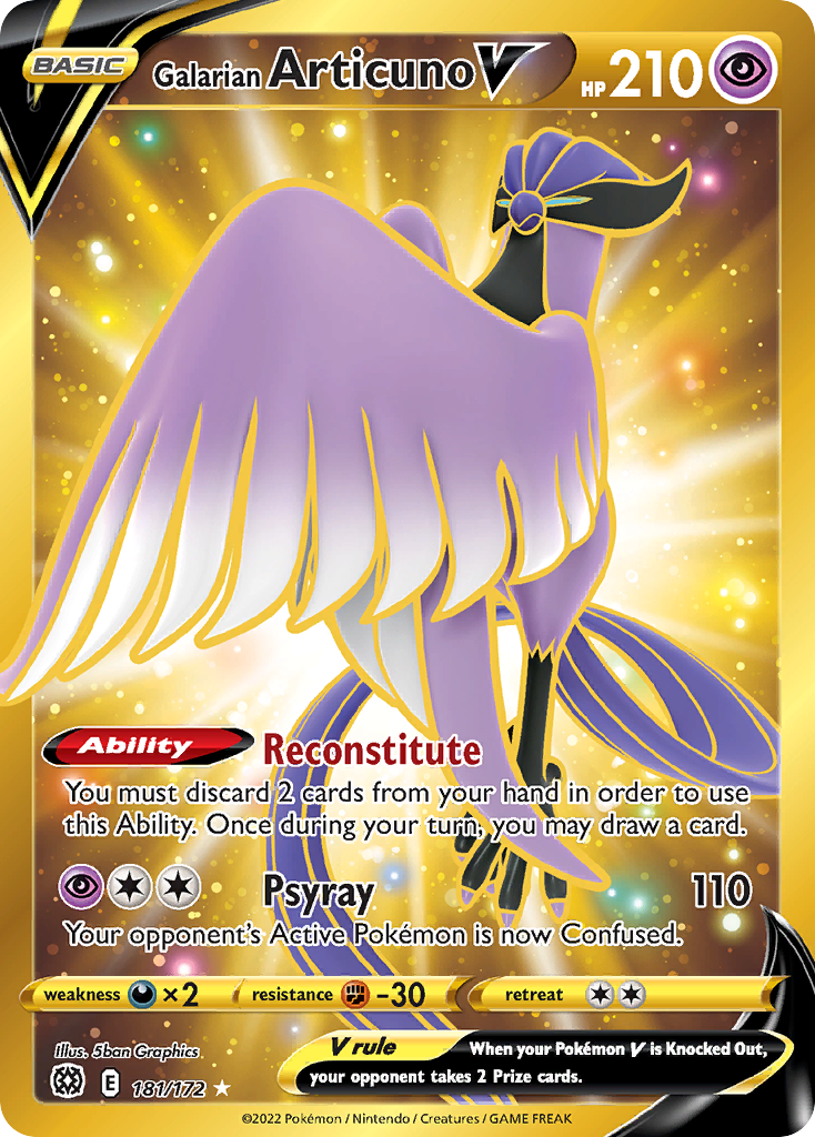 Galarian Articuno V (Secret) · Brilliant Stars · #181/172