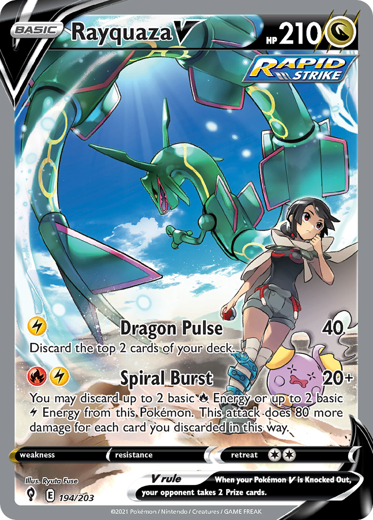 Rayquaza V (Alternate Full Art) PSA 10 · Evolving Skies · #194/203