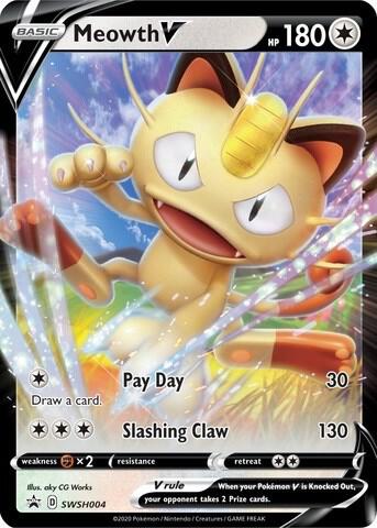 Meowth V - SWSH004 #SWSH004 - SWSH: Sword & Shield Promo Cards