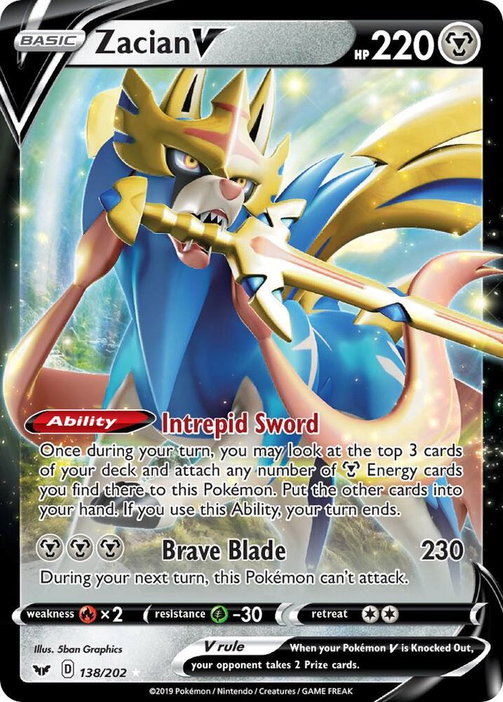 Zacian V #138/202 - SWSH01: Sword & Shield Base Set