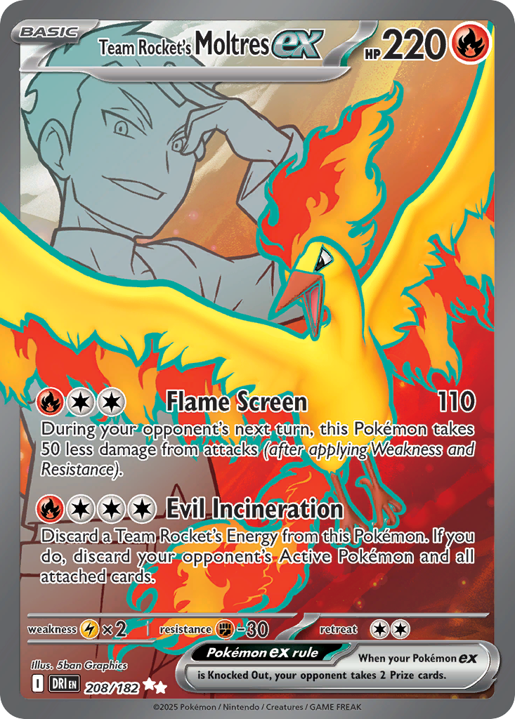 Team Rocket's Moltres ex · Destined Rivals · #208/182