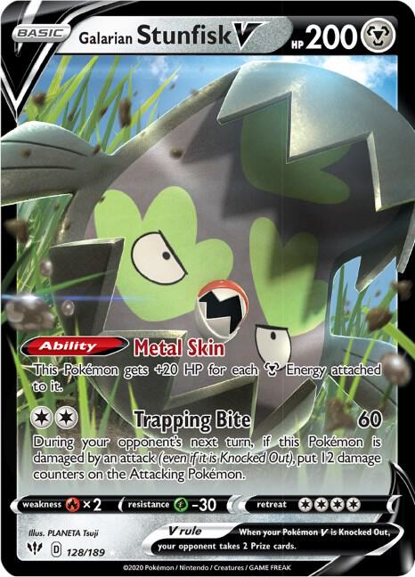 Galarian Stunfisk V #128/189 - SWSH03: Darkness Ablaze