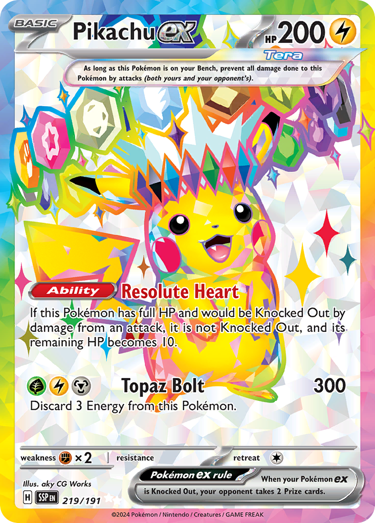 Pikachu ex · Surging Sparks · #219/191