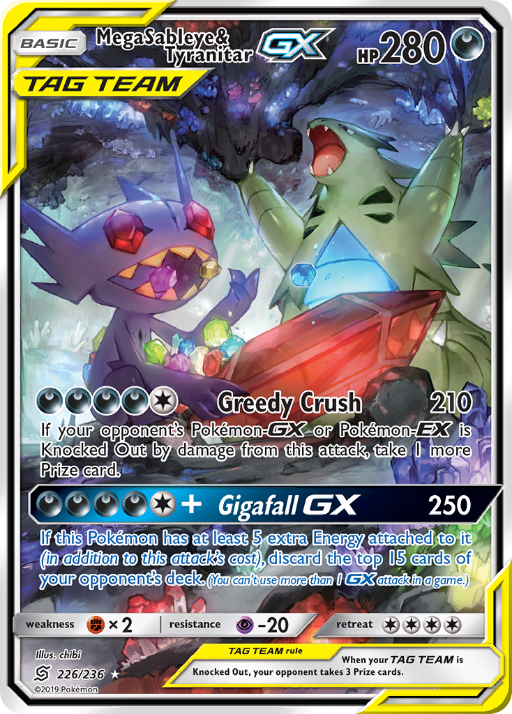 Mega Sableye & Tyranitar GX (Alternate Art) · Unified Minds · #226/236