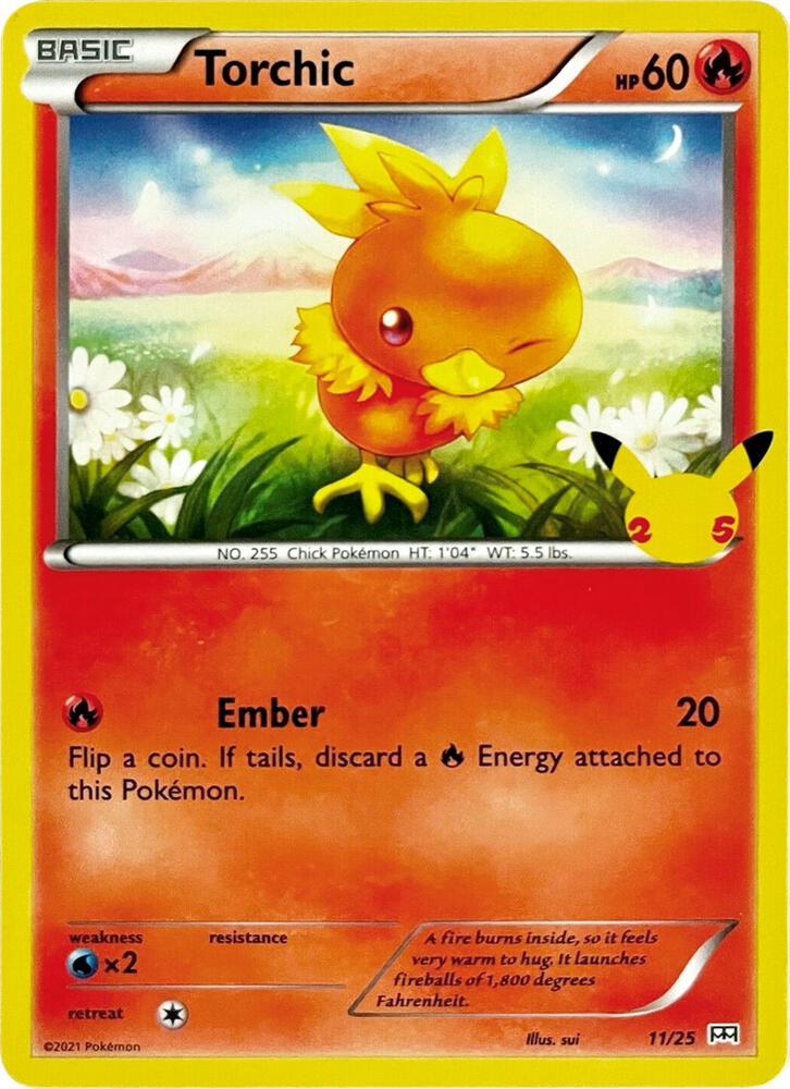 Torchic - 11/25 #011/025 - McDonald's 25th Anniversary Promos - Near Mint