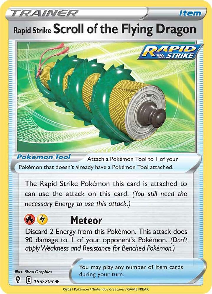 Rapid Strike Scroll of the Flying Dragon #153/203 - SWSH07: Evolving Skies