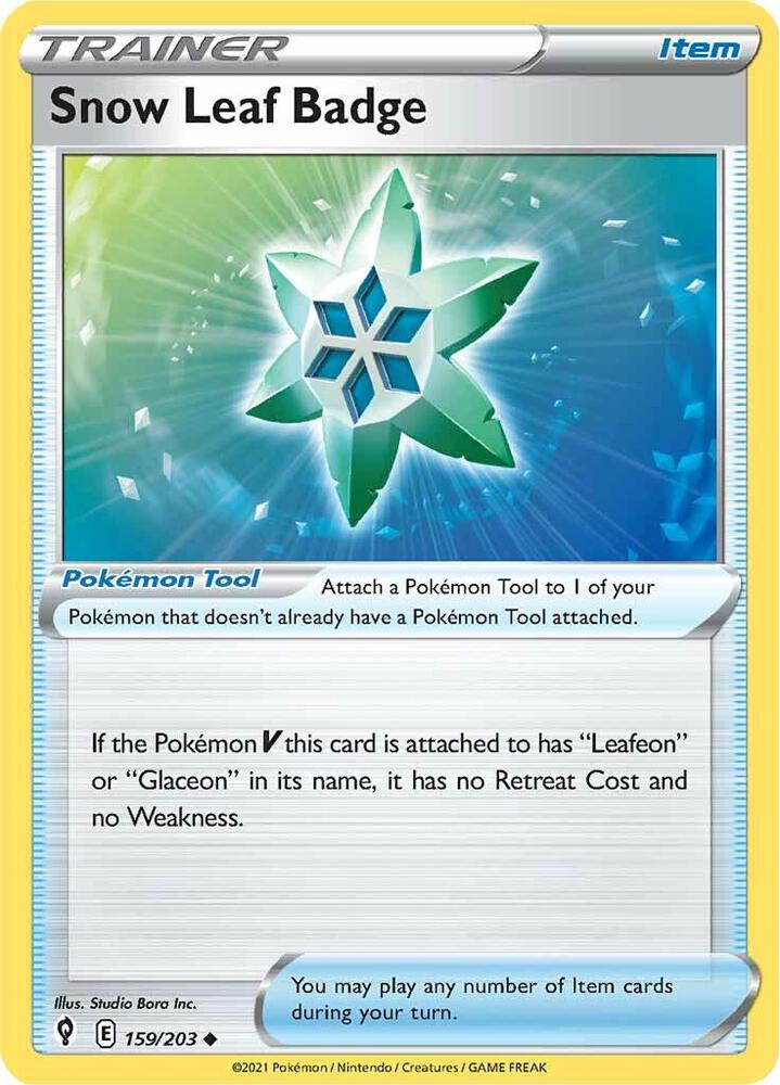 Snow Leaf Badge #159/203 - SWSH07: Evolving Skies