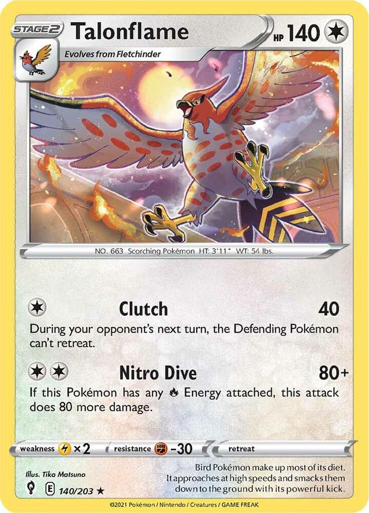 Talonflame #140/203 - SWSH07: Evolving Skies