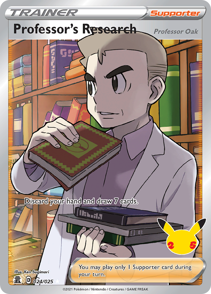 Pokémon — Professor's Research (Professor Oak) — Celebrations (UR)