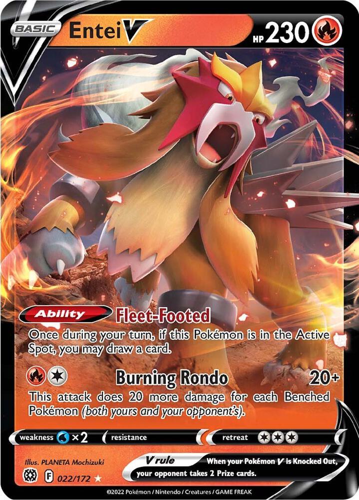 Entei V #022/172 - SWSH09: Brilliant Stars - Near Mint