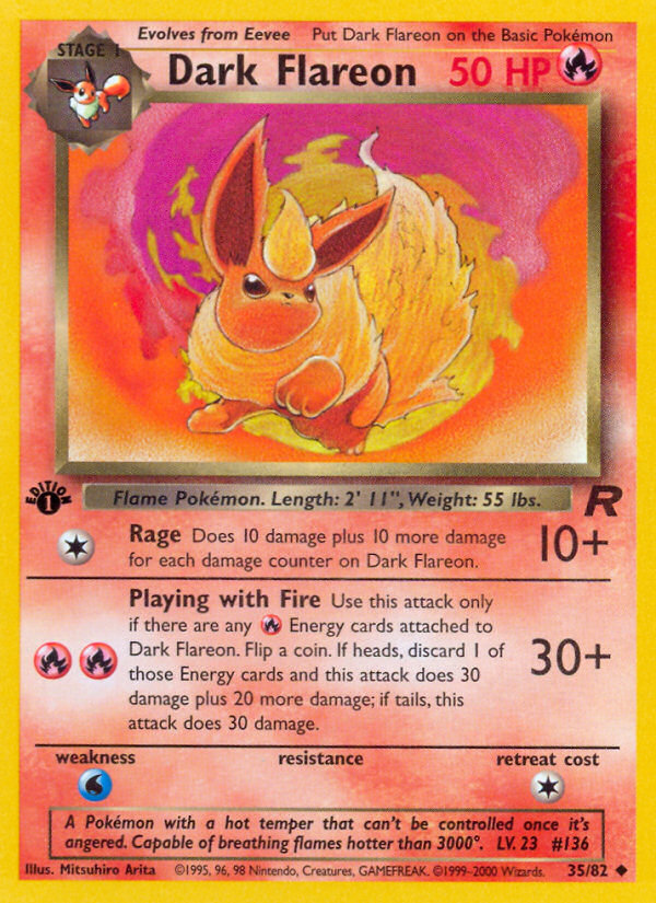 Pokémon — Dark Flareon — Team Rocket (Uncommon)