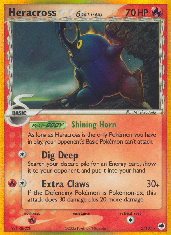 Pokémon — Heracross δ — EX Dragon Frontiers (Holo)