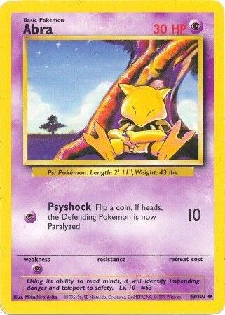 Abra #043/102 - Base Set - Near Mint