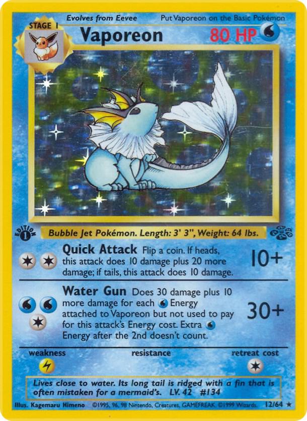 Vaporeon (12) #12/64 - Jungle - Lightly Played