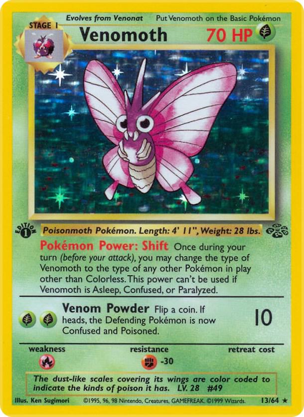 Venomoth (13) #13/64 - Jungle - Moderately Played