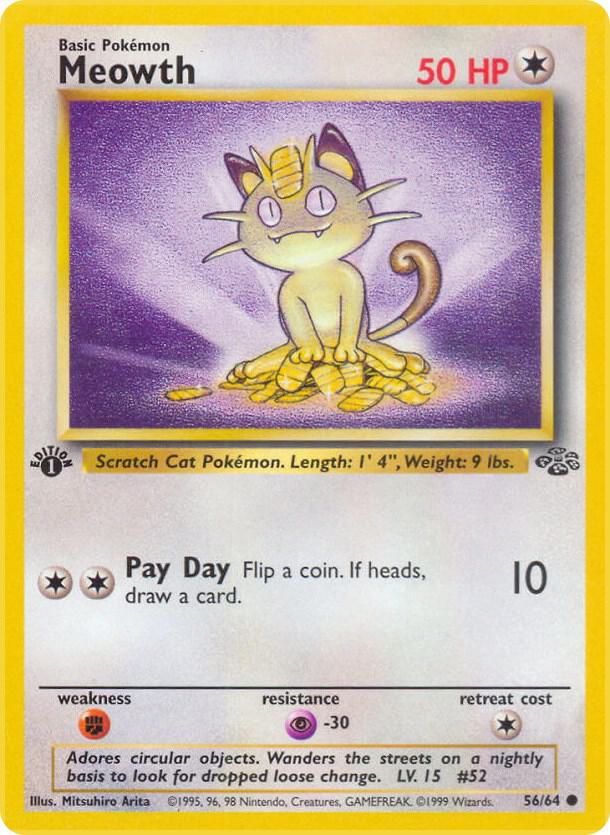 Meowth #56/64 - Jungle - Moderately Played