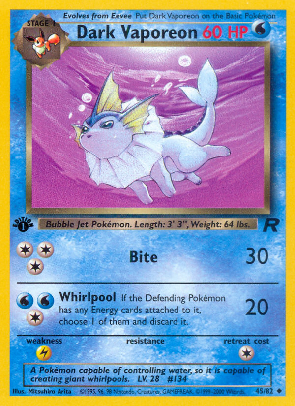 Pokémon — Dark Vaporeon — Team Rocket (Uncommon)