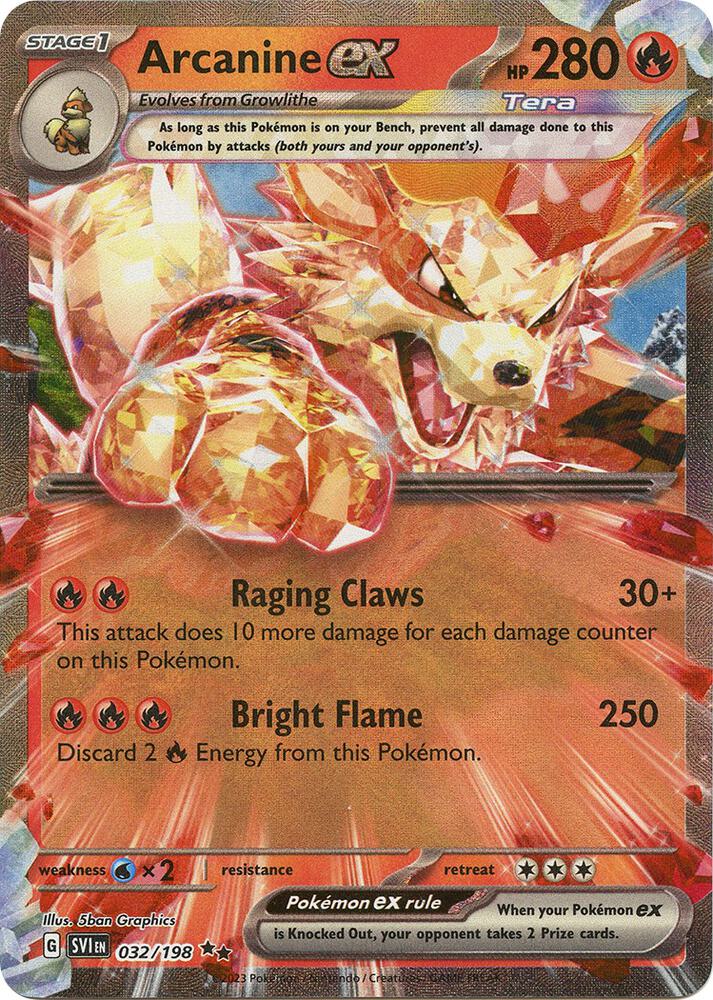 Arcanine ex - 032/198 #032/198 - SV01: Scarlet & Violet Base Set