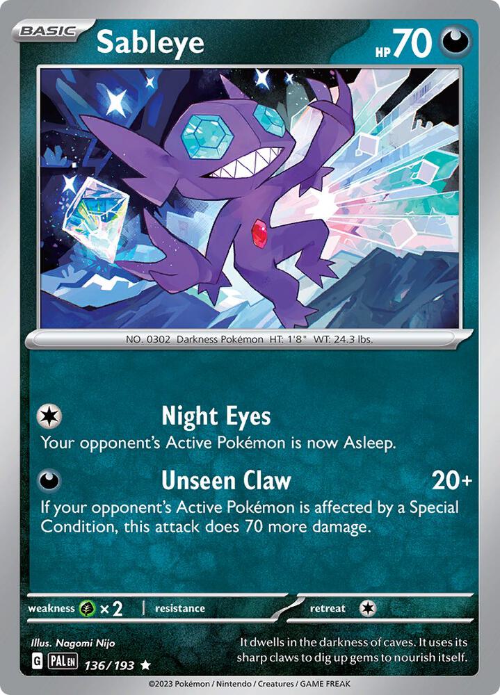 Sableye #136/193 - SV02: Paldea Evolved