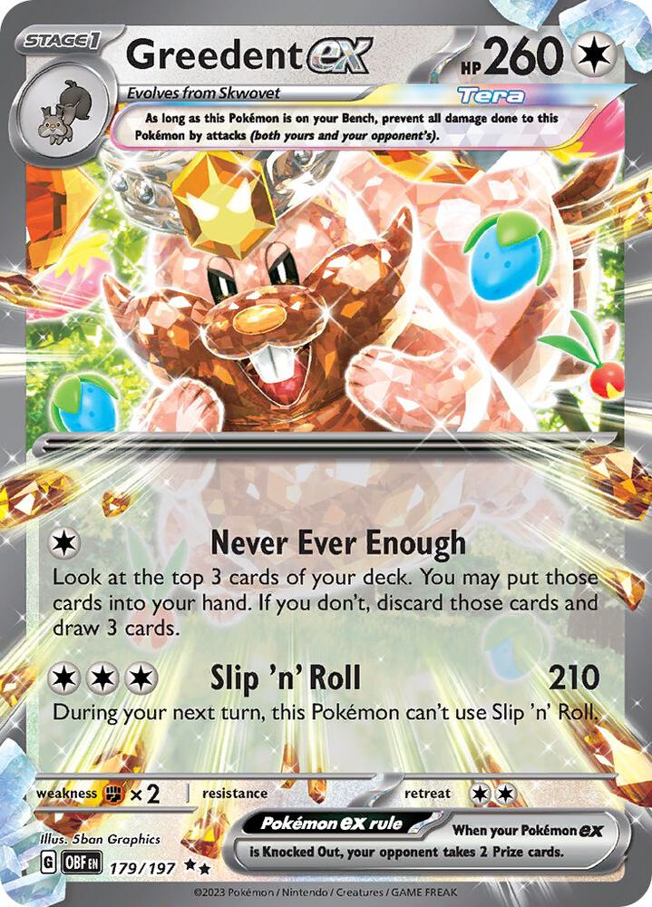 Greedent ex #179/197 - SV03: Obsidian Flames