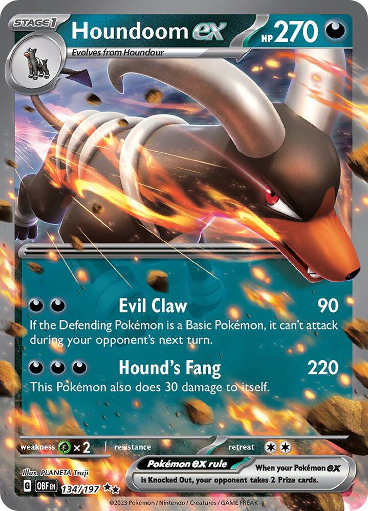 Houndoom ex #134/197 - SV03: Obsidian Flames