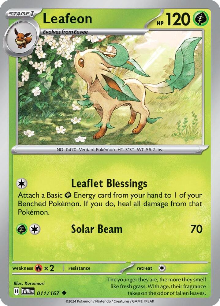 Leafeon #011/167 - SV06: Twilight Masquerade - Near Mint