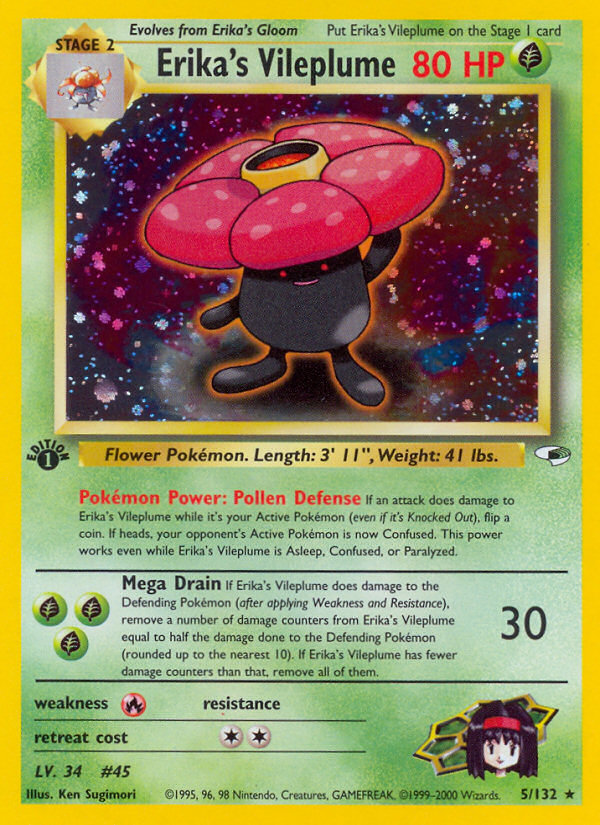 Pokémon — Erika's Vileplume — Gym Heroes (Holo)