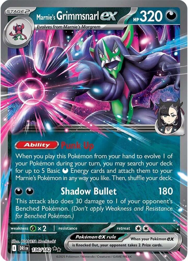 Marnie's Grimmsnarl ex #136/182 - SV10: Destined Rivals