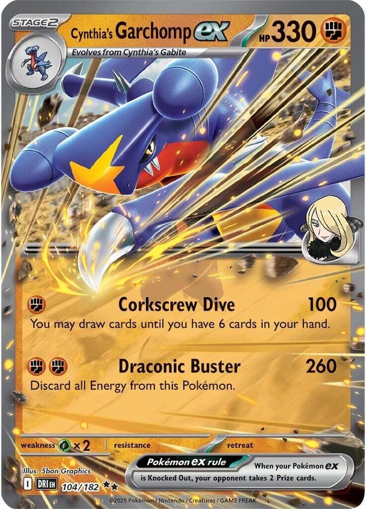 Cynthia's Garchomp ex - 104/182 #104/182 - SV10: Destined Rivals