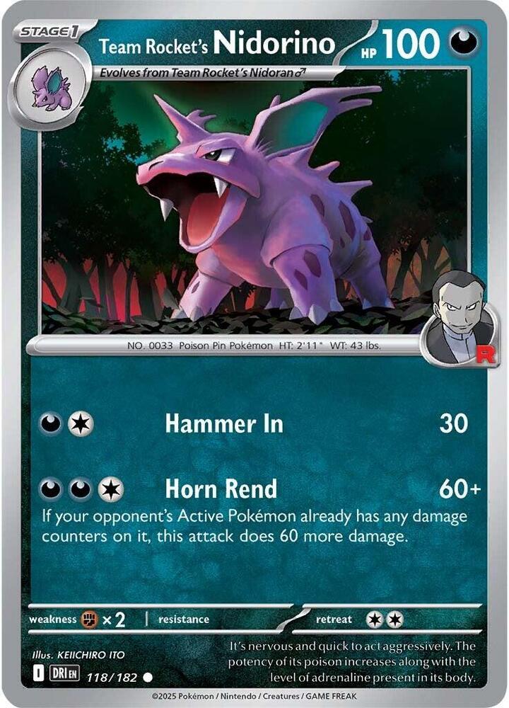Team Rocket's Nidorino #118/182 - SV10: Destined Rivals