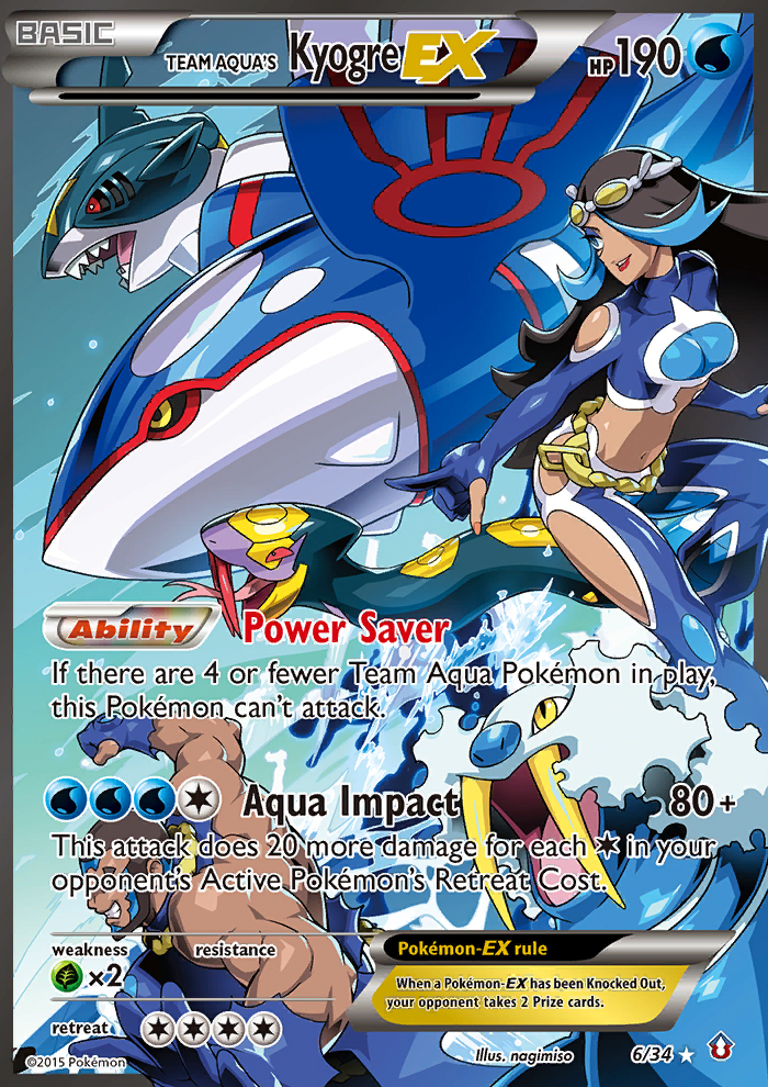 Pokémon — Team Aqua's Kyogre-EX — Double Crisis (UR)