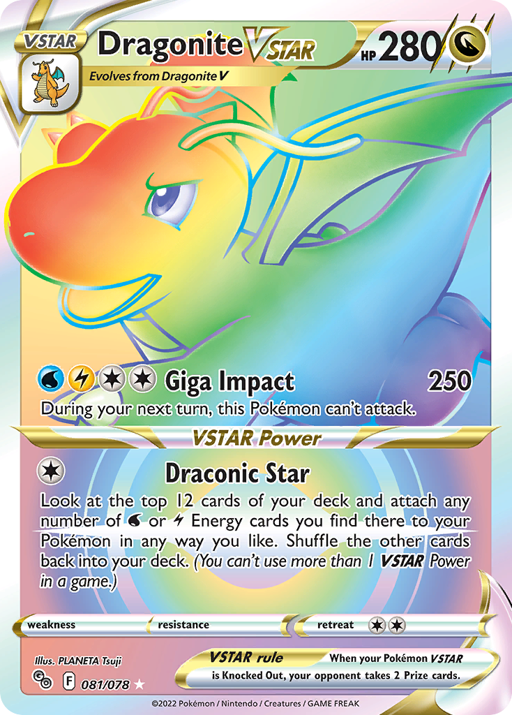 Dragonite VSTAR (Secret) · Pokemon Go · #081/078