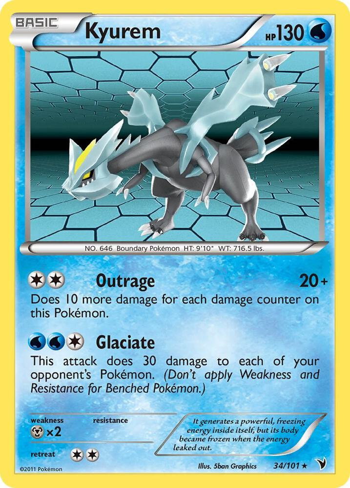 Kyurem #34/101 - Noble Victories - Lightly Played