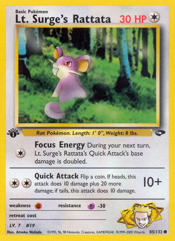 Lt. Surge's Rattata #085/132 - Gym Challenge - Near Mint