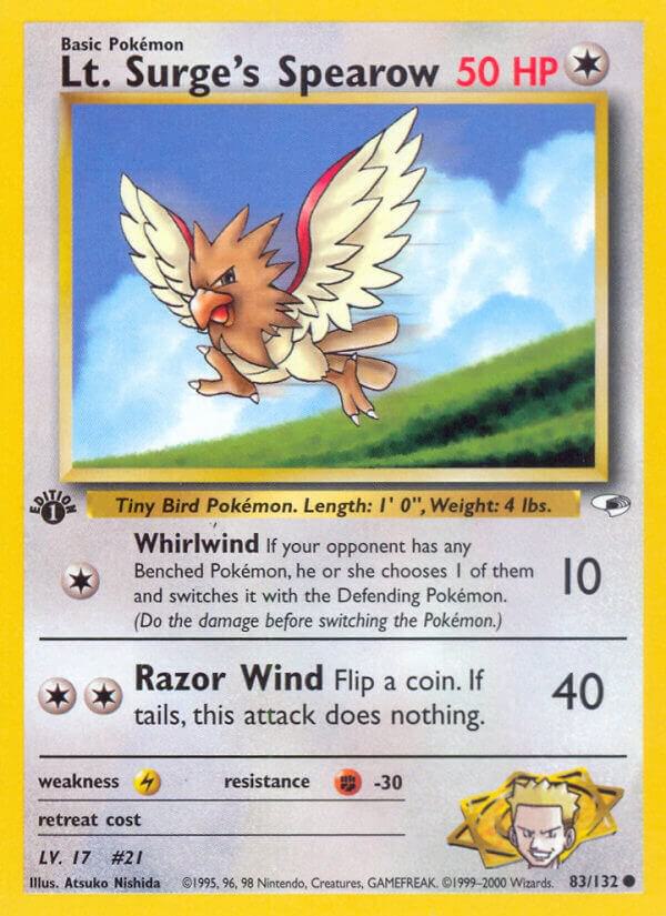 Lt. Surge's Spearow (83) #083/132 - Gym Heroes - Near Mint