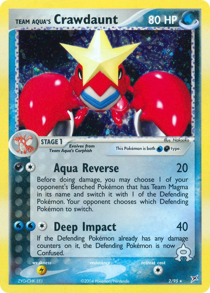 Team Aqua's Crawdaunt #2/95 - Team Magma vs Team Aqua - Lightly Played