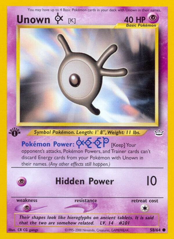 Unown [K] #58/64 - Neo Revelation