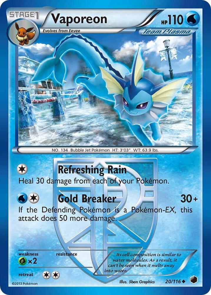 Vaporeon (Team Plasma) #20/116 - Plasma Freeze - Near Mint